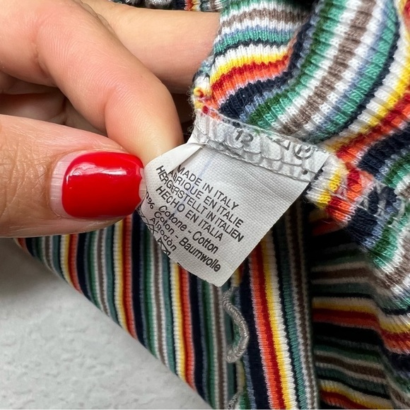 Brandy Melville Multicolor Striped Short Sleeve Top - Picture 6 of 6